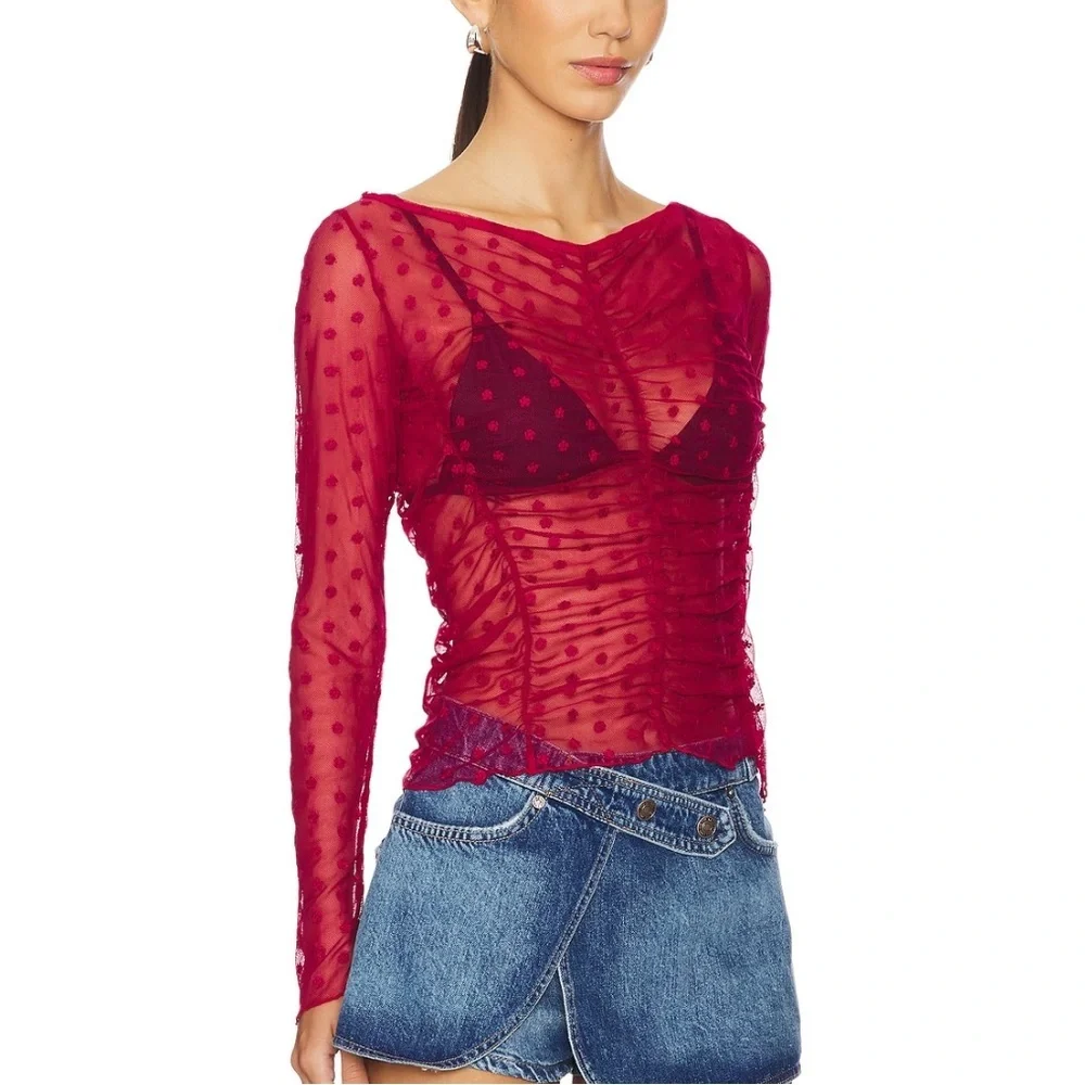 Free People Most Likely Layering Top In Glass Roses size S